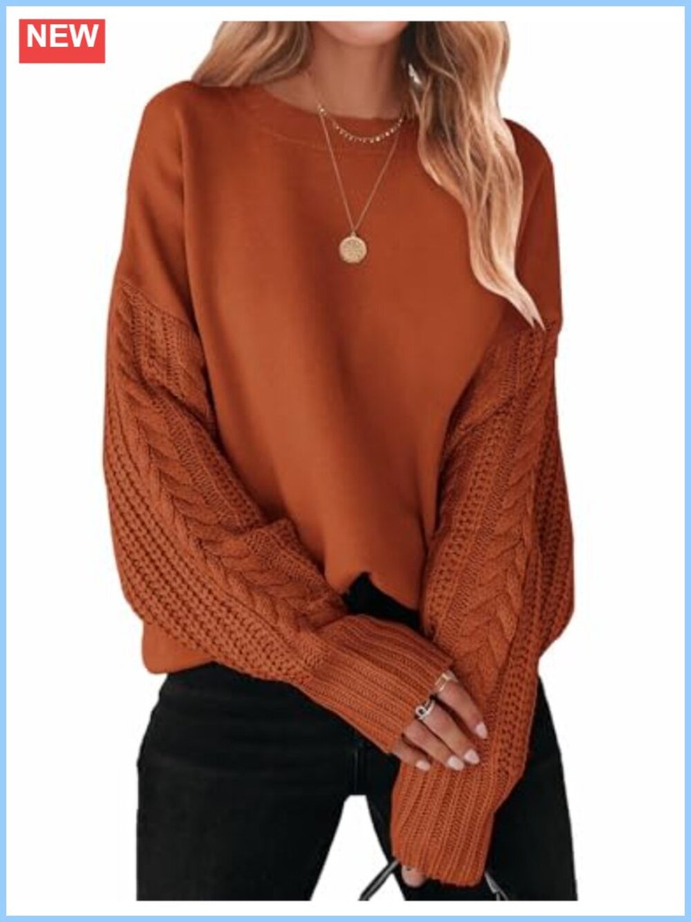Viscose Rayon Cable Knit Oversized Pullover Sweater
